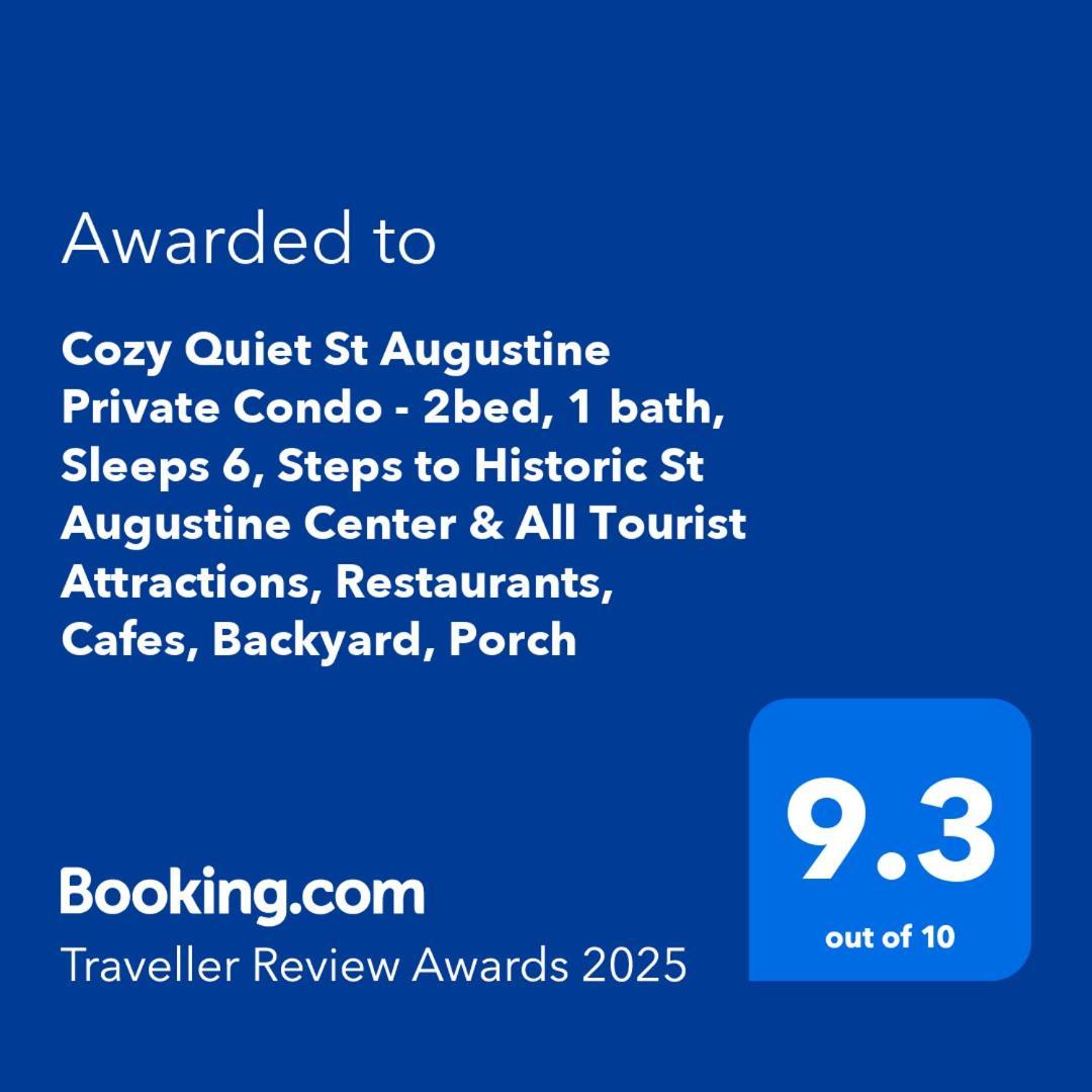 Cozy Quiet St Augustine Private Condo - 2Bed, 1 Bath, Sleeps 6, Steps To Historic St Augustine Center & All Tourist Attractions, Restaurants, Cafes, Backyard, Porch St. Augustine Buitenkant foto